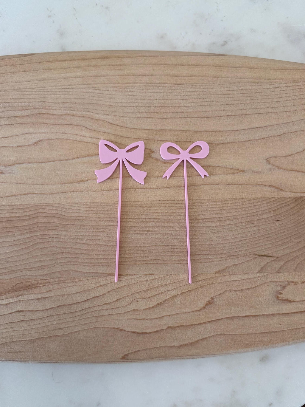 Pink Bow Cake Decoration Cupcake Topper (qty 6)