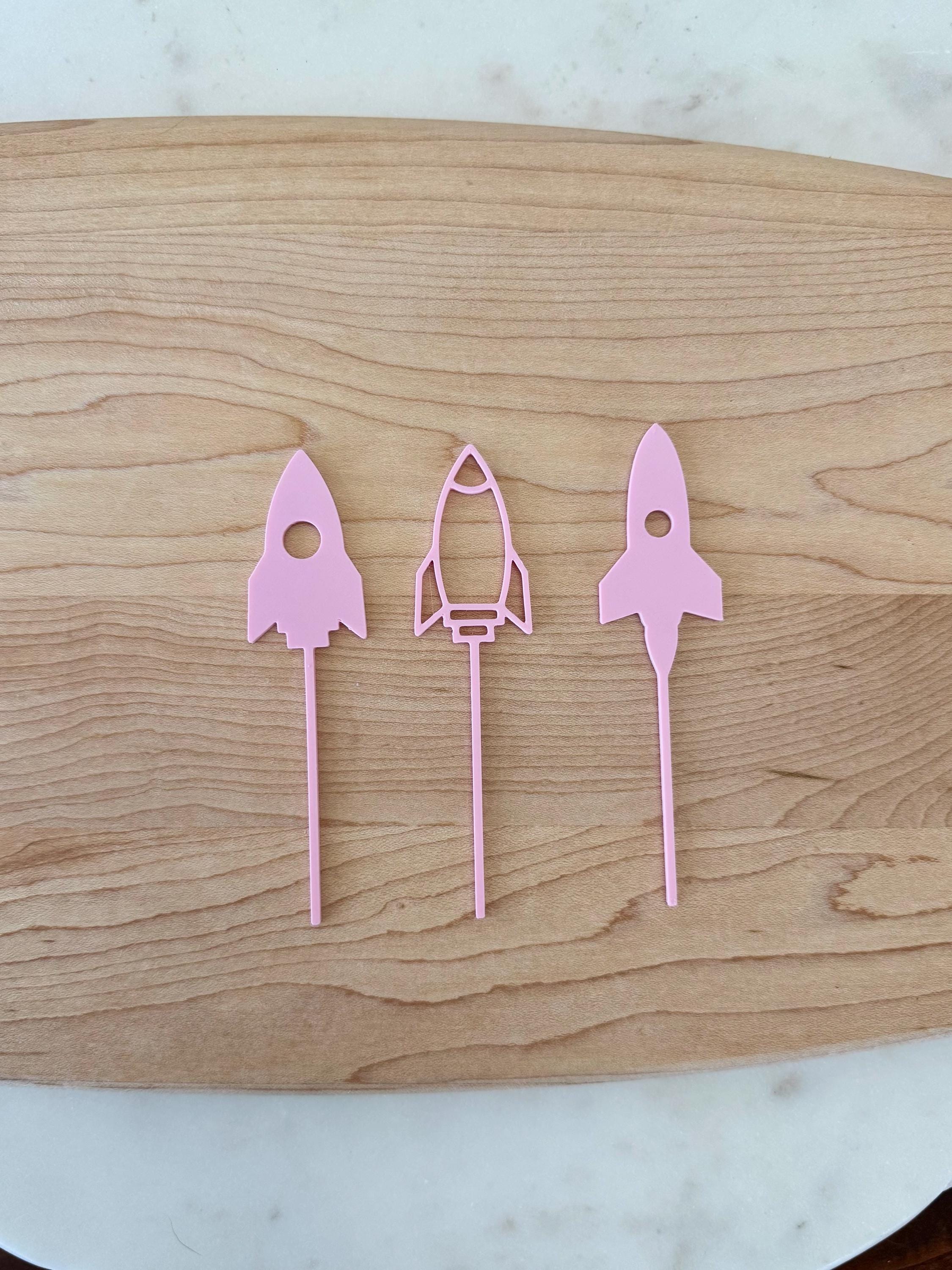 Rocket Ship Cupcake Toppers (qty 6)