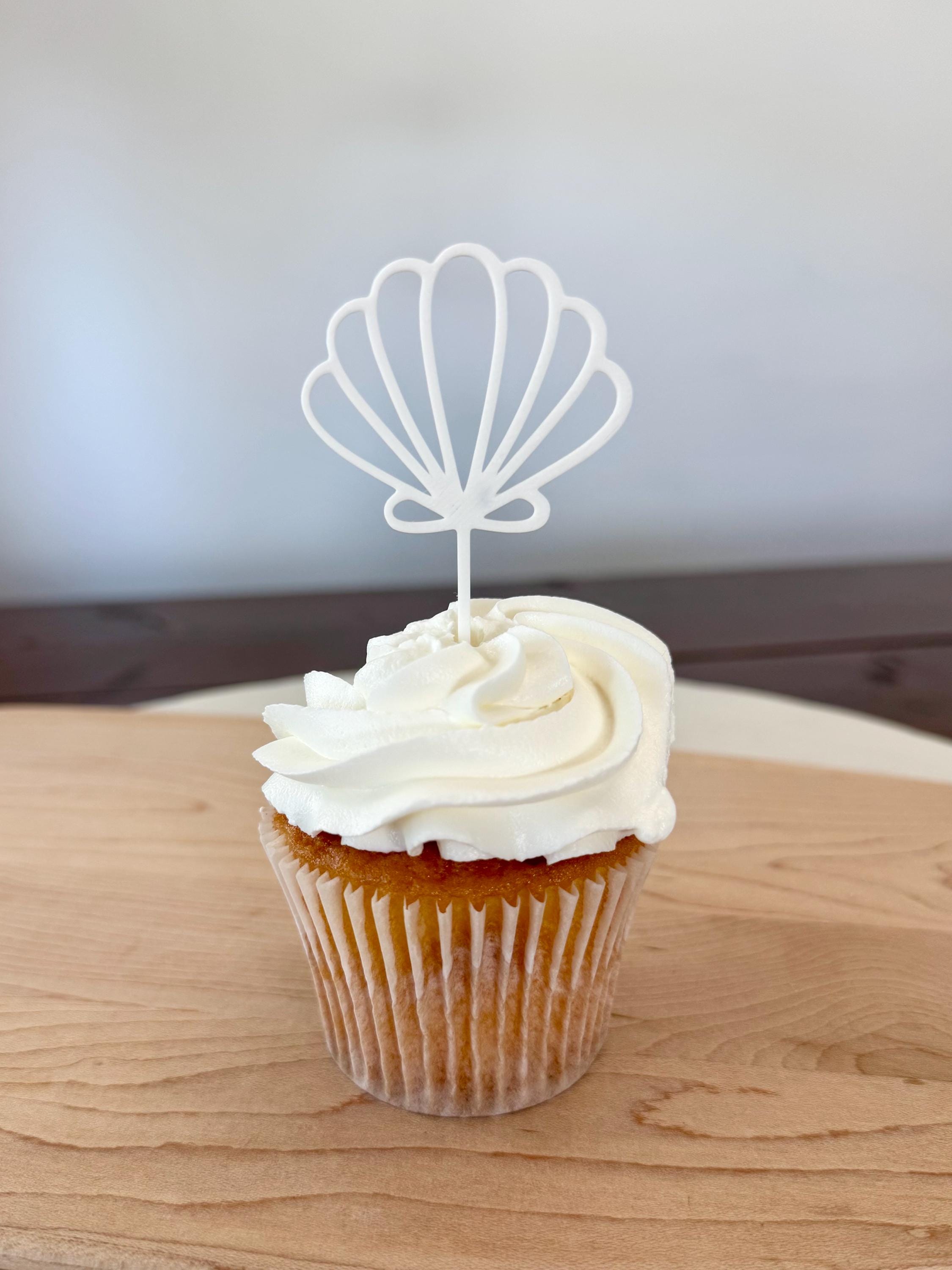Seashell Cupcake Toppers Cake Decoration (qty 6)
