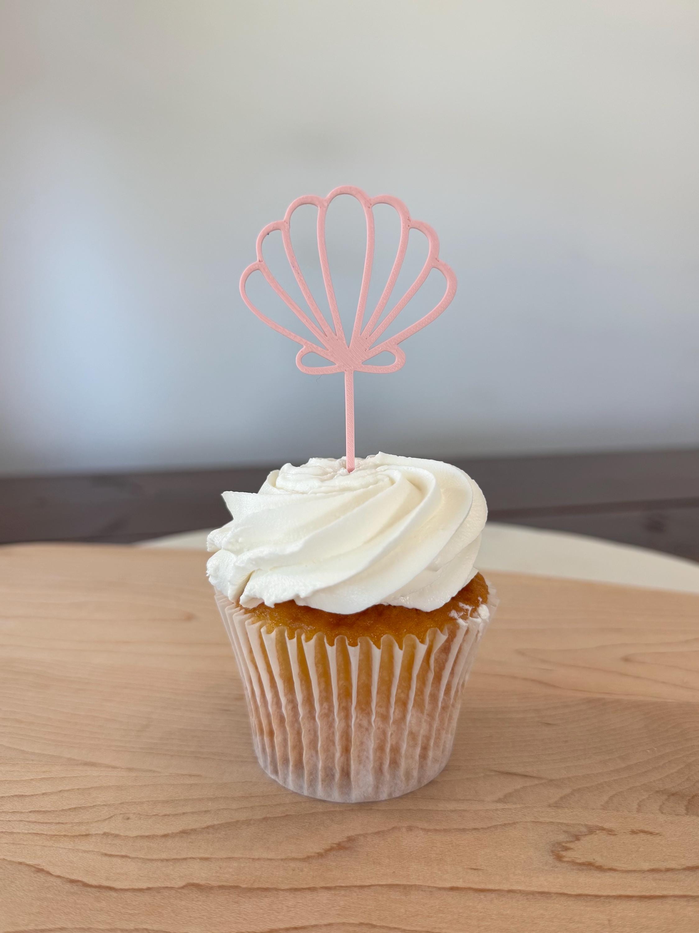 Seashell Cupcake Toppers Cake Decoration (qty 6)