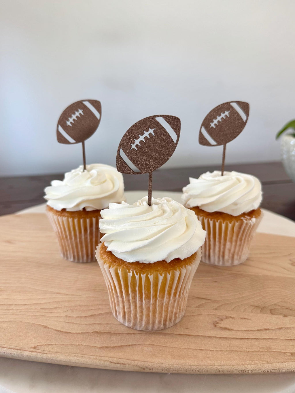Football Party Cupcake Toppers (qty 6)