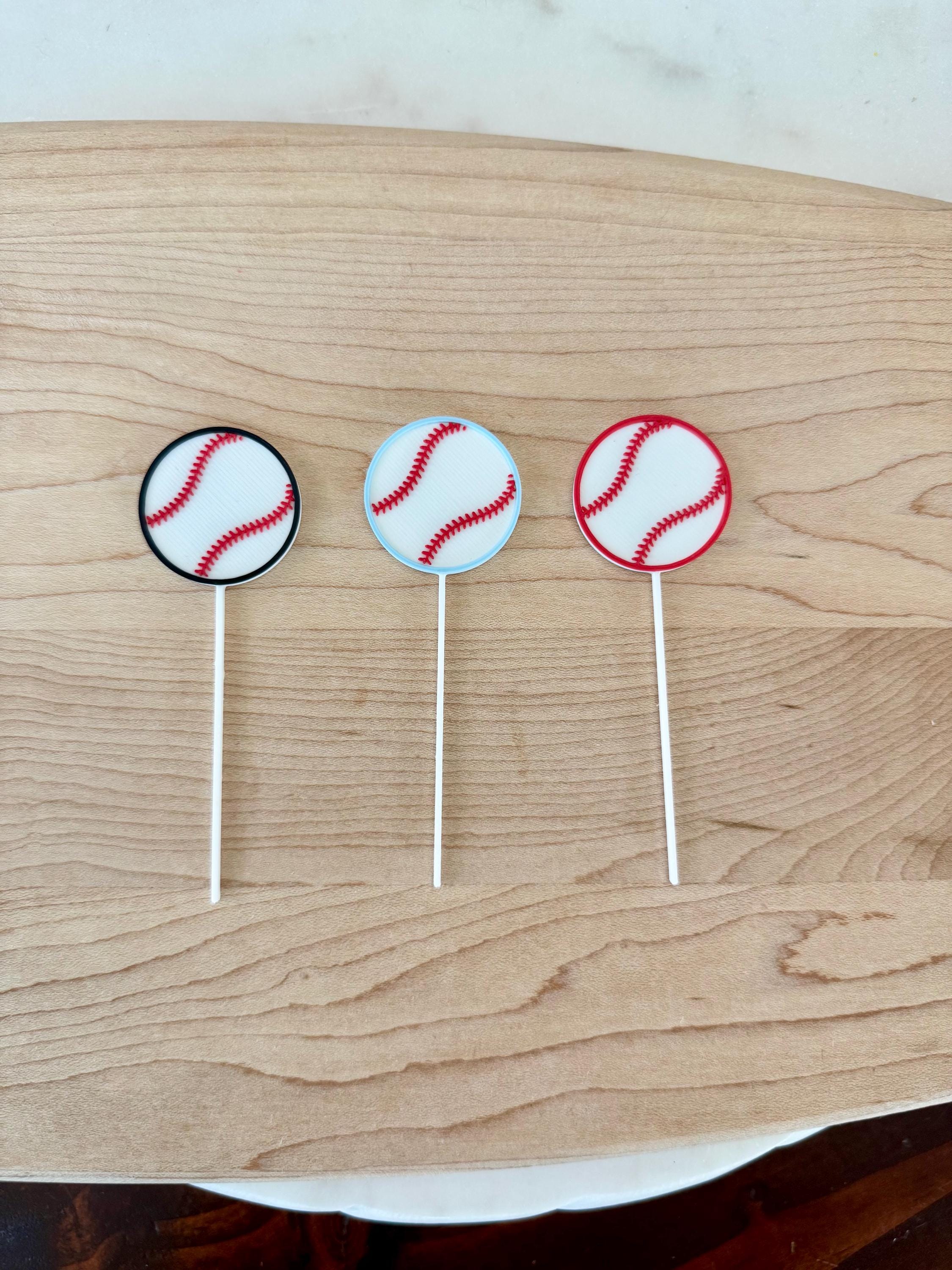Baseball Cupcake Toppers (qty 6)