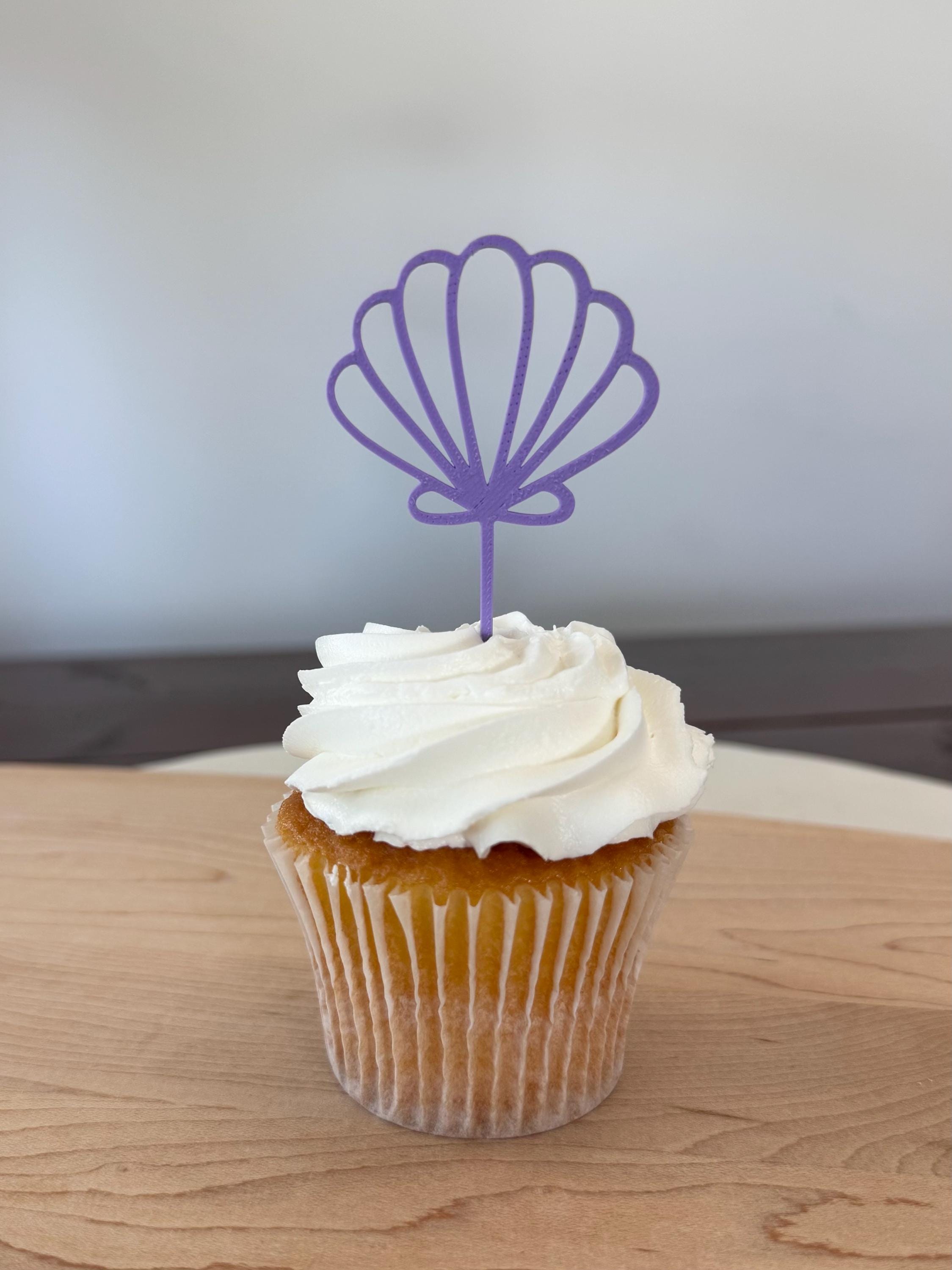 Seashell Cupcake Toppers Cake Decoration (qty 6)