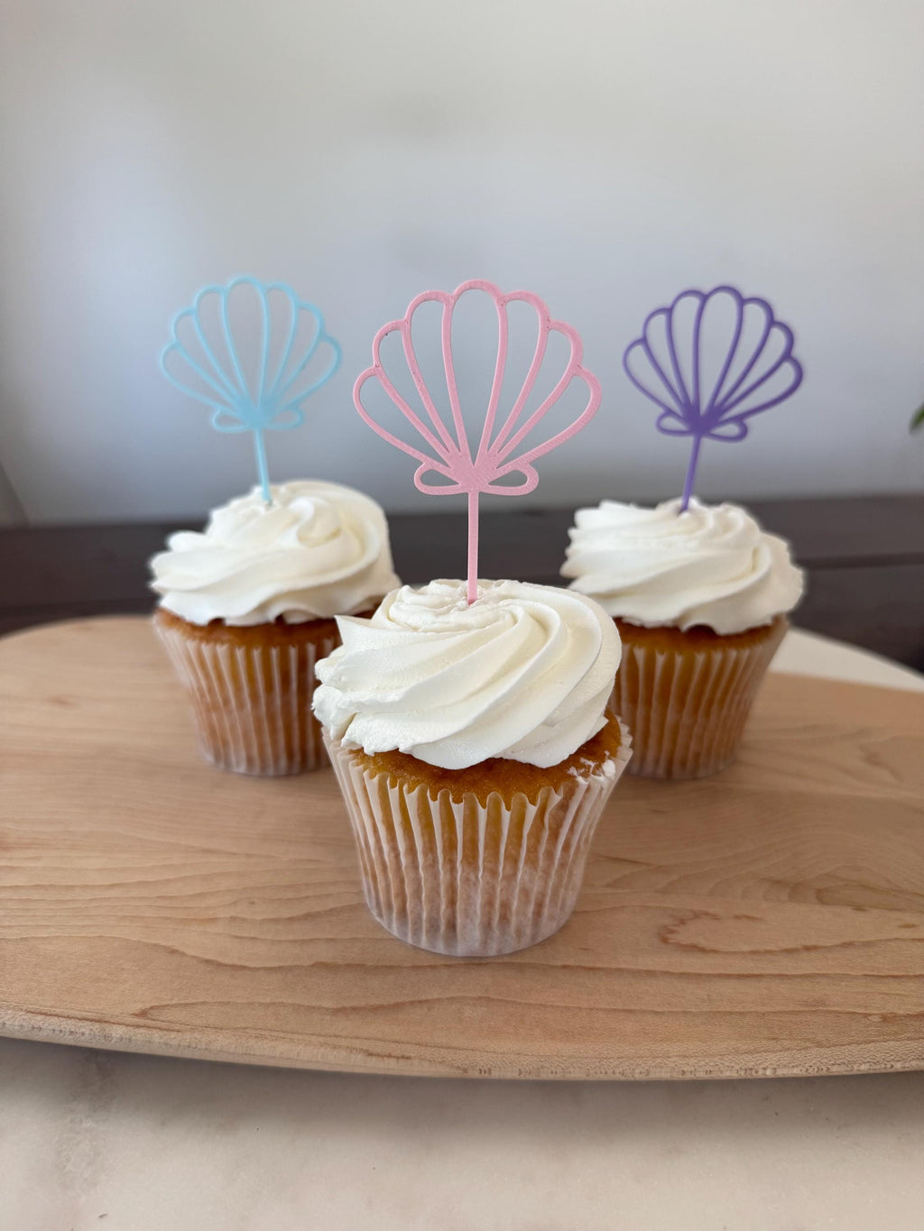 Seashell Cupcake Toppers Cake Decoration (qty 6)